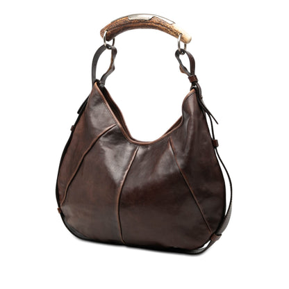 Yves Saint Laurent Rive Gauche Mombasa Pelle di Vitello Marrone – 35 cm - Etoilux