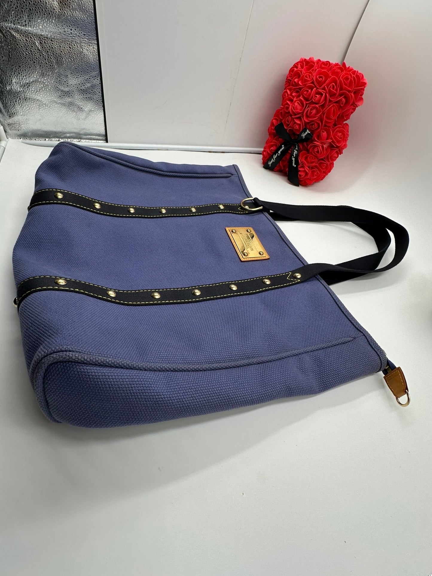 Louis Vuitton Antigua Cabas MM Canvas Blu Lavanda 2016 — 47 cm - Etoilux