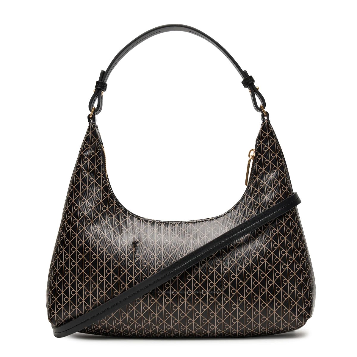 Calvin Klein Borsa a Spalla Logo Pattern – Nero/Oro - Etoilux
