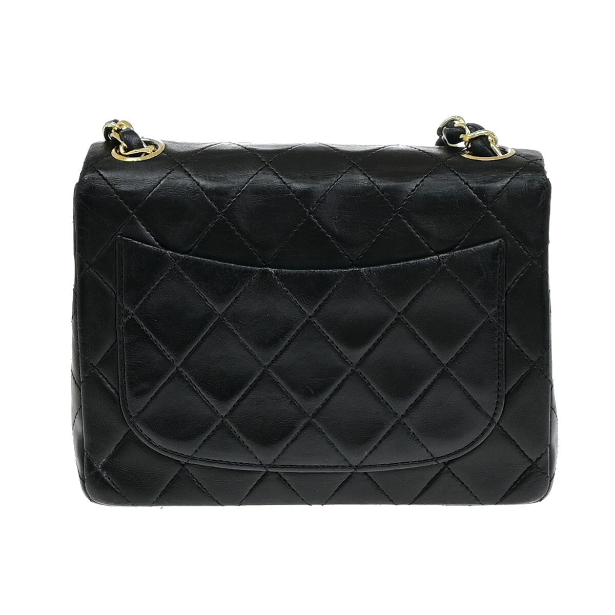 Chanel Vintage Mini Classic Flap Agnello Nero Hardware Oro – 17 cm - Etoilux