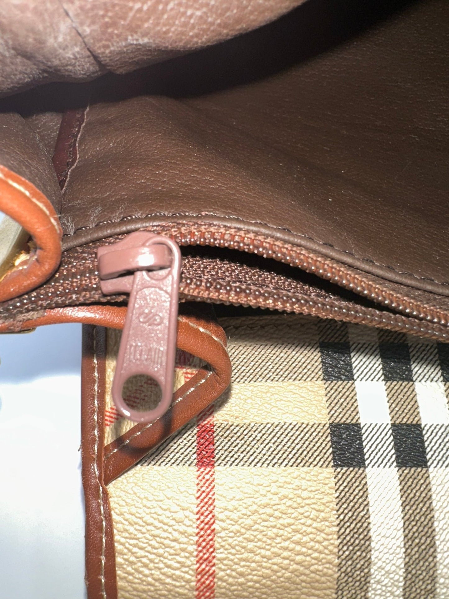 BURBERRY – Borsa a Tracolla Vintage Check in Canvas e Pelle Marrone - Etoilux