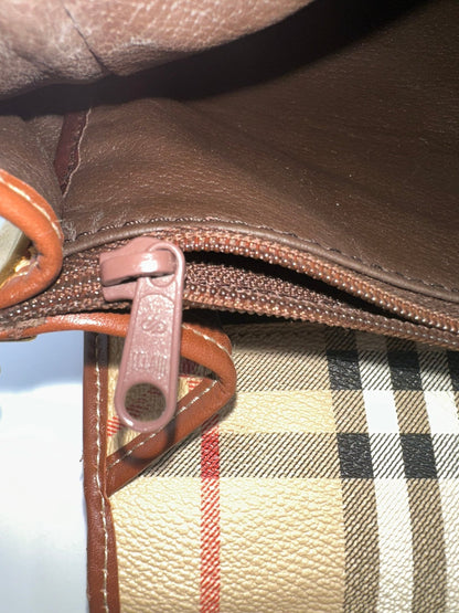 BURBERRY – Borsa a Tracolla Vintage Check in Canvas e Pelle Marrone - Etoilux