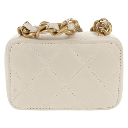 Chanel CC Zip Mini Bag Pelle di Agnello Bianco Latte – 11 cm - Etoilux