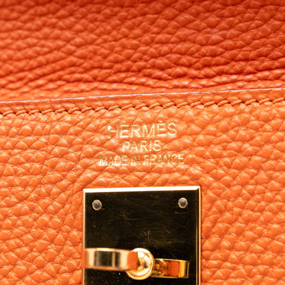 Hermès Kelly II Retourne 35 – Togo Orange / Gold Hardware (2010) - Etoilux