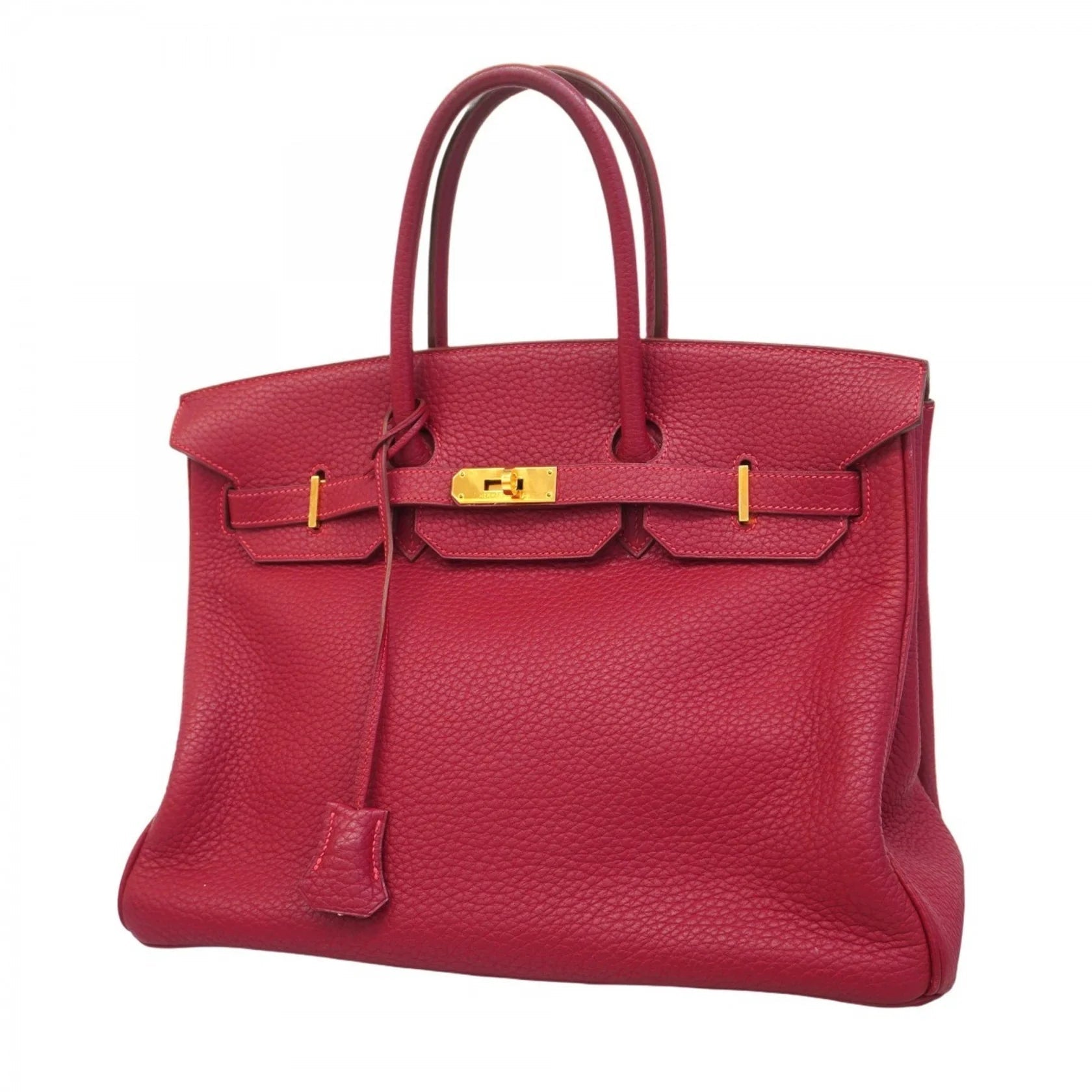 Hermès Birkin 35 in Pelle Togo Rouge Casaque – Oro - Etoilux