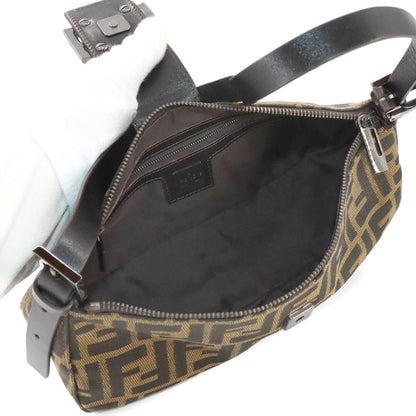 Fendi FENDI Zucca Mamma Baguette Borsa a tracolla in tela e pelle marrone 8BR034 Hardware argento - Etoilux