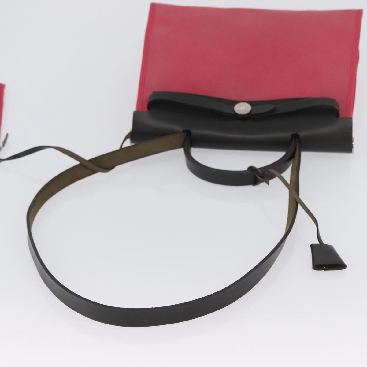 Hermès Herbag Zip 31 – Toile Rose & Cuir Vache Hunter Noir – Hardware Palladio - Etoilux