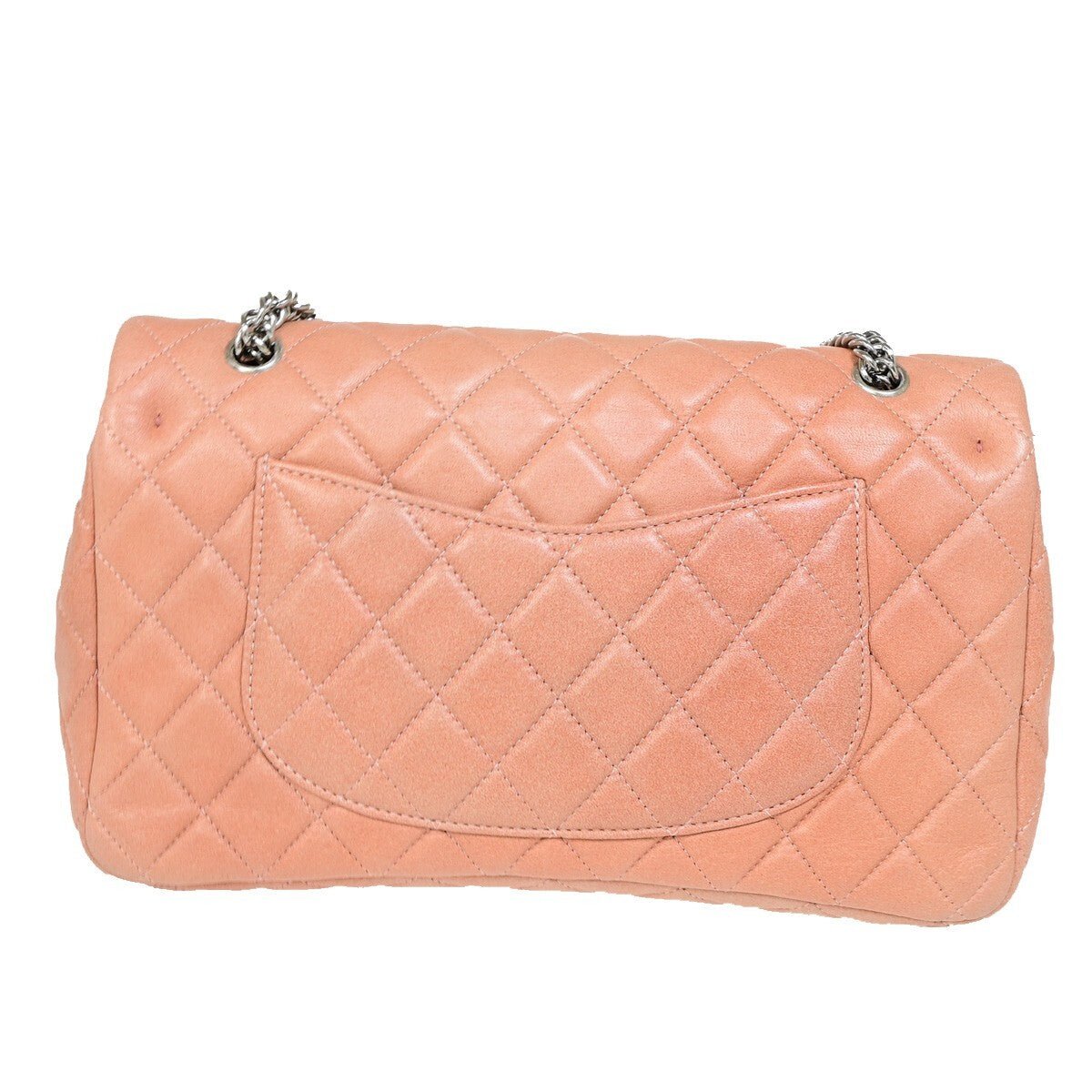 Chanel Classic Double Flap Medium in Pelle Rosa – Hardware Argento - Etoilux