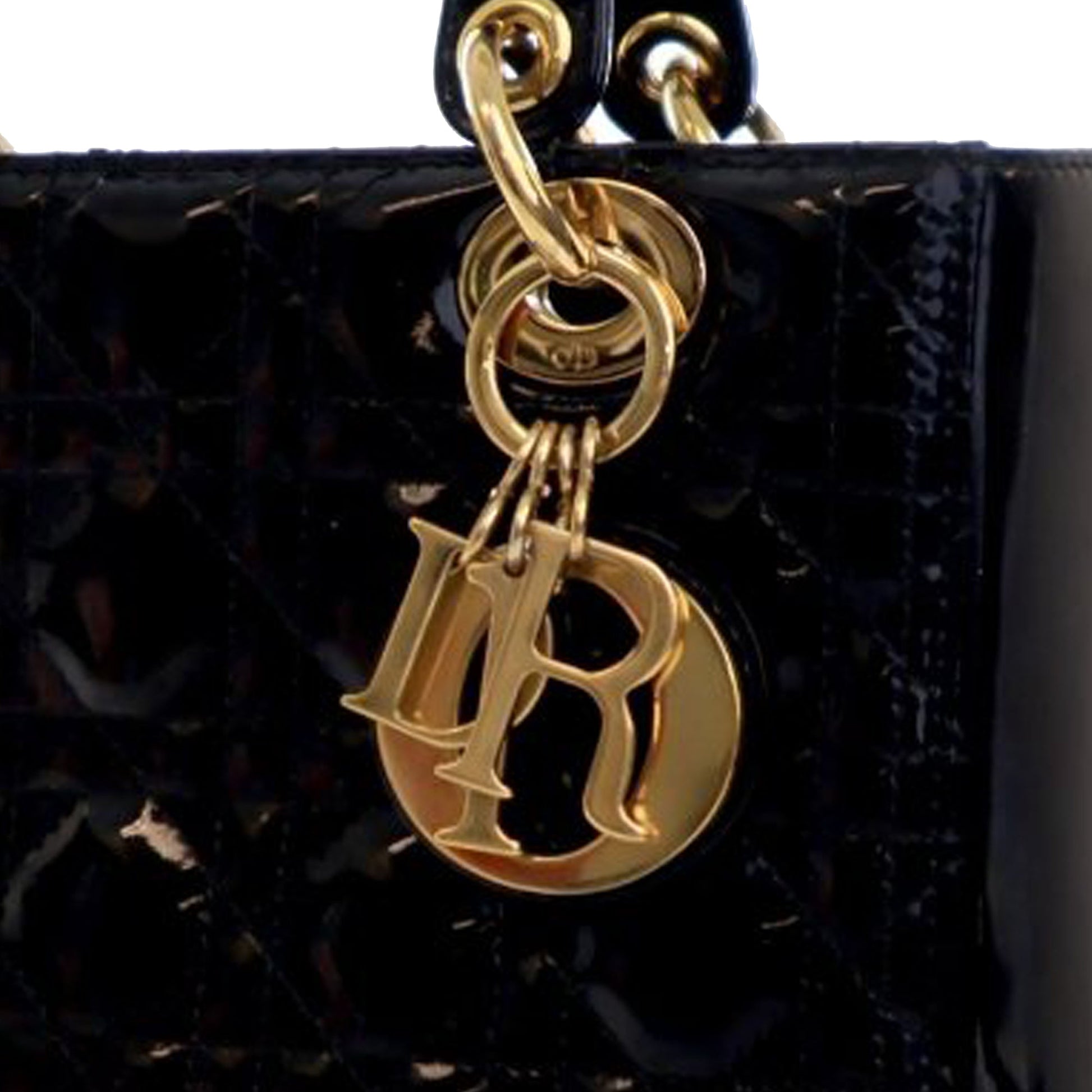 Christian Dior Lady Dior Medium Patent Cannage – 2010 – Nero - Etoilux