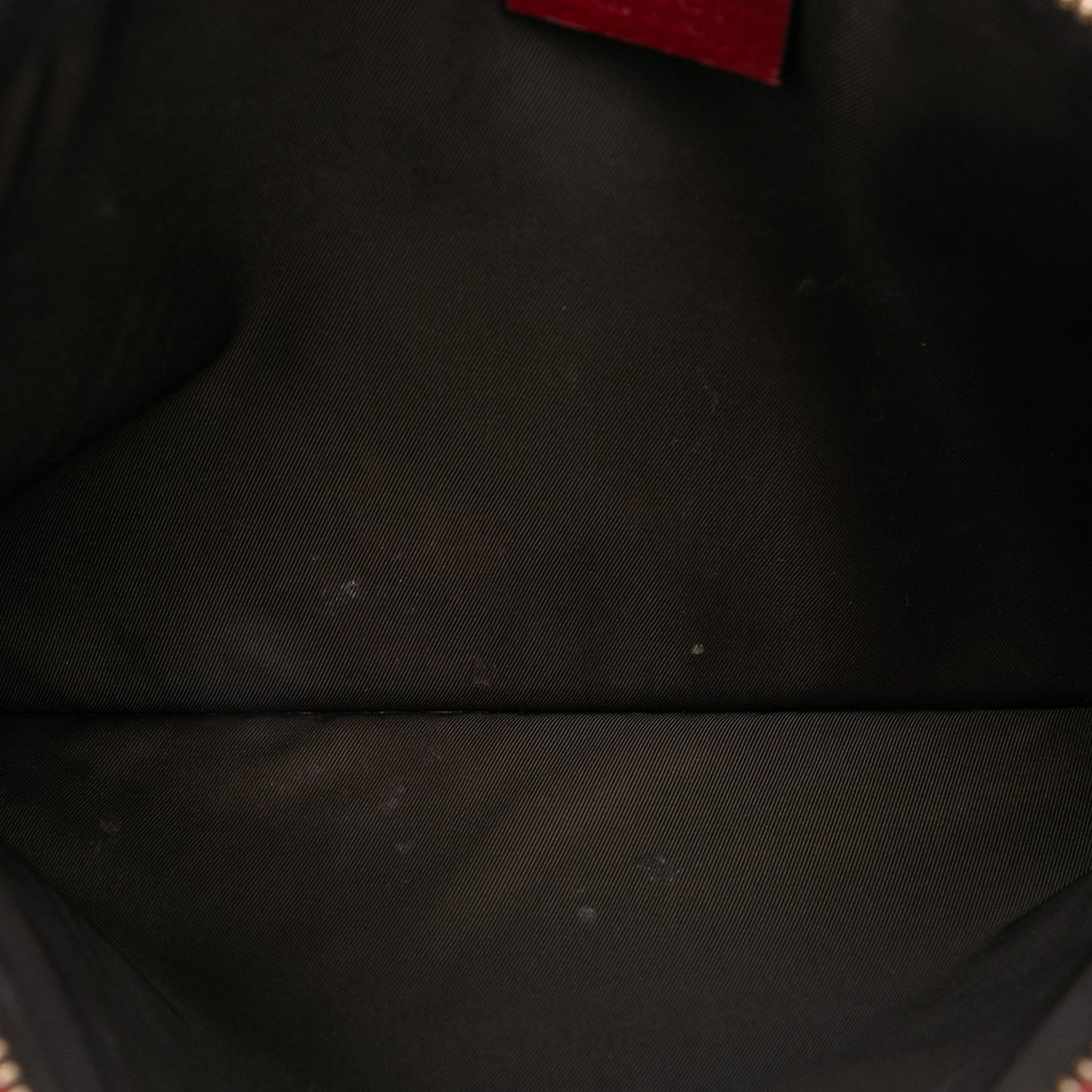 Gucci Tian GG Supreme Pouch in Tela Coated e Pelle Bordeaux - Etoilux