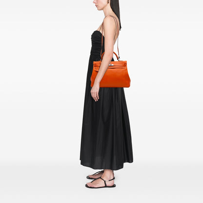 Hermès Kelly II 35 – Swift Orange – Hardware Palladio – 2006 – Full Set - Etoilux