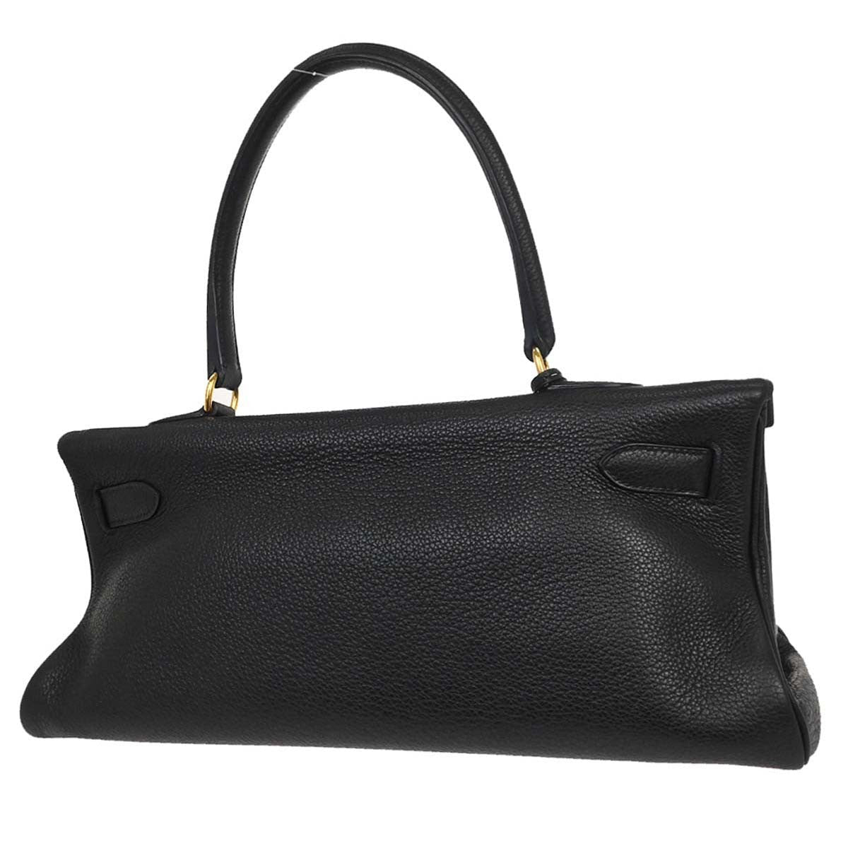 Hermès Kelly 42 Élan Shoulder Togo Noir Hardware Dorato — Formato Orizzontale Raro - Etoilux