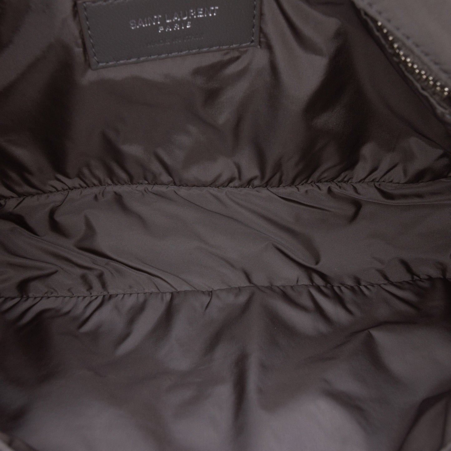 Saint Laurent Le 5 à 7 Hobo Nylon Grigio Tortora e Verde Menta 2022 – 25 cm - Etoilux