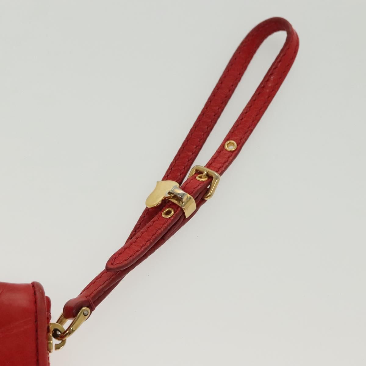 Miu Miu – Pouch in Pelle Rossa con Fiocco e Dettagli Dorati - Etoilux