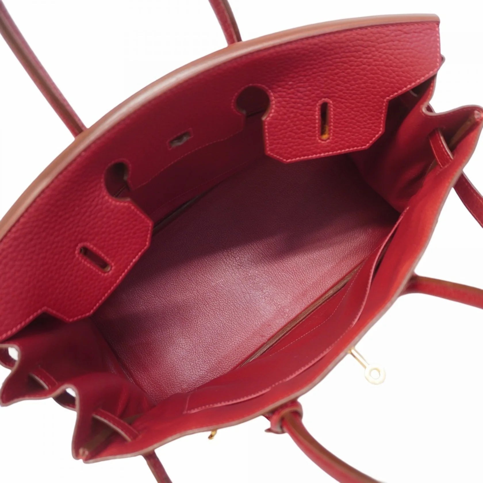 Hermès Birkin 35 in Pelle Togo Rouge Casaque – Oro - Etoilux