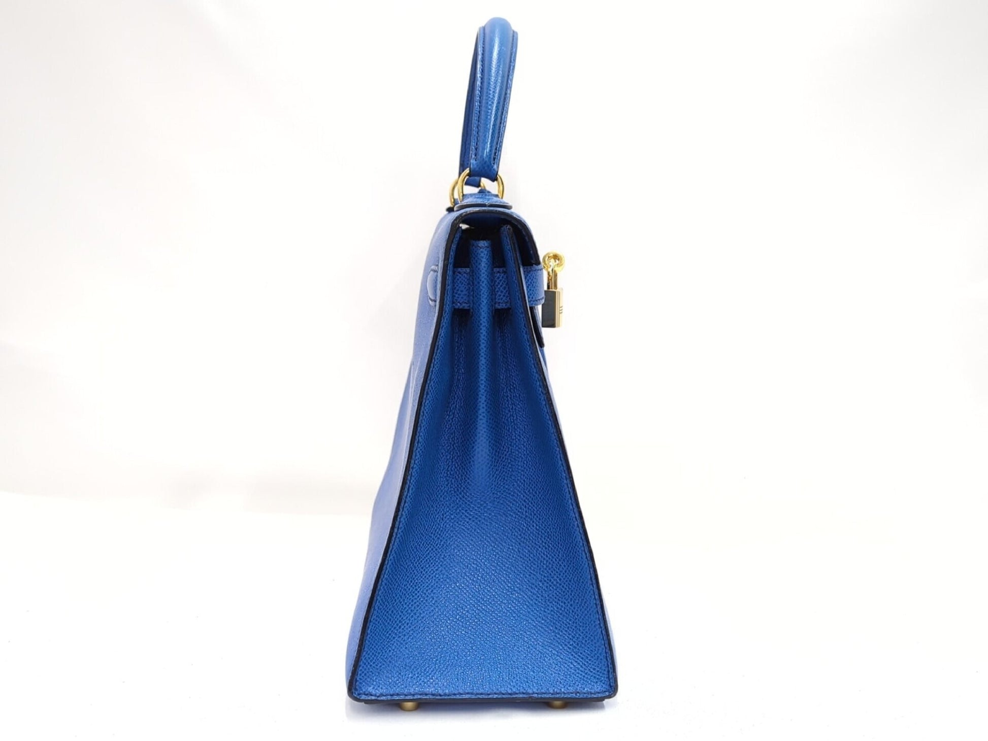 Hermès Kelly Sellier 28 Pelle Courchevel Blu Hardware Gold – 1993 - Etoilux