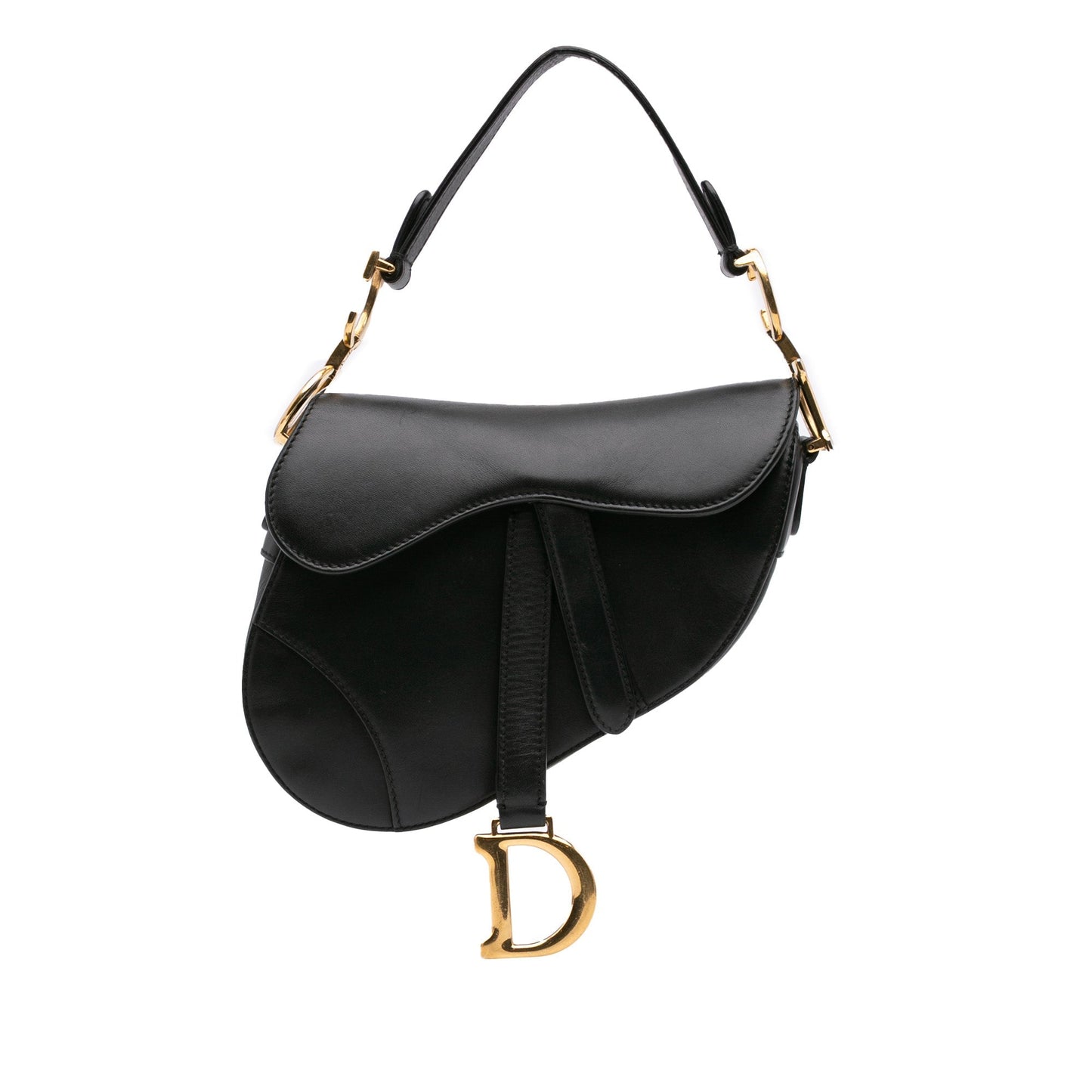 Dior Saddle Bag pelle nera – vista frontale