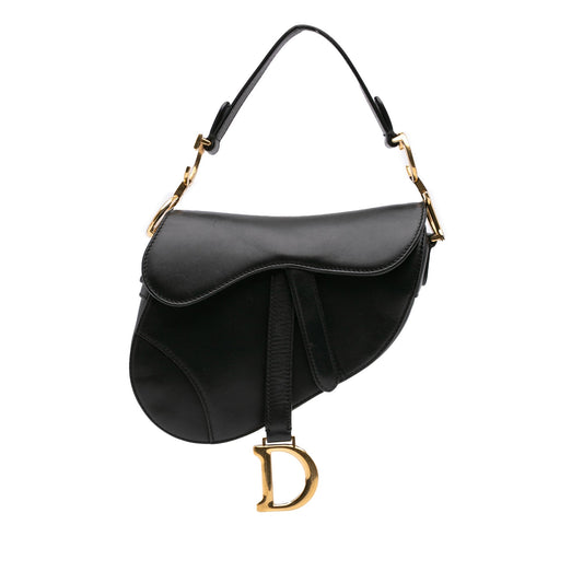 Dior Saddle Bag pelle nera – vista frontale