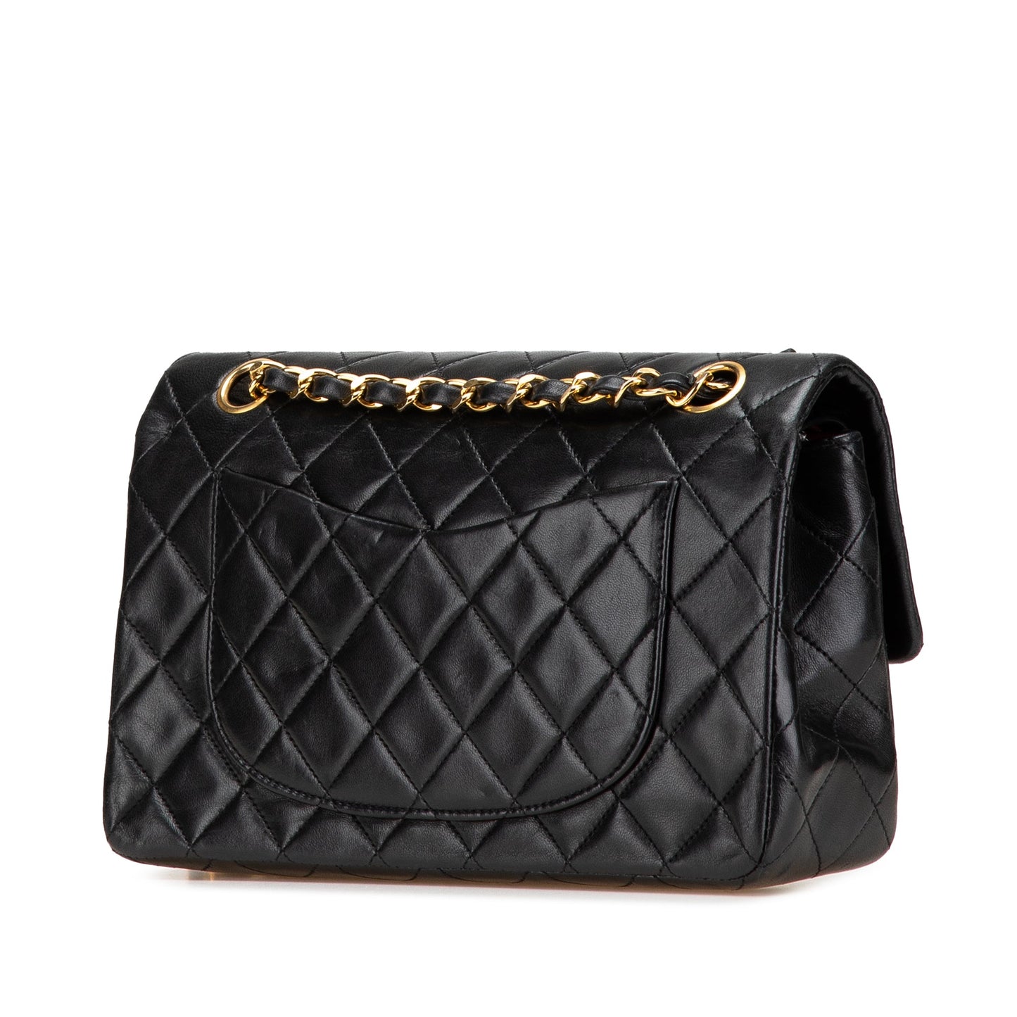 Chanel – Classic Flap Small Double Flap in Pelle di Agnello Nera - Etoilux