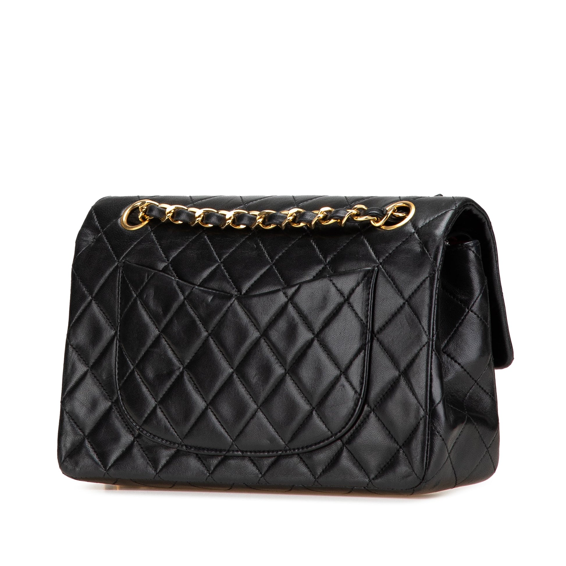 Chanel – Classic Flap Small Double Flap in Pelle di Agnello Nera - Etoilux