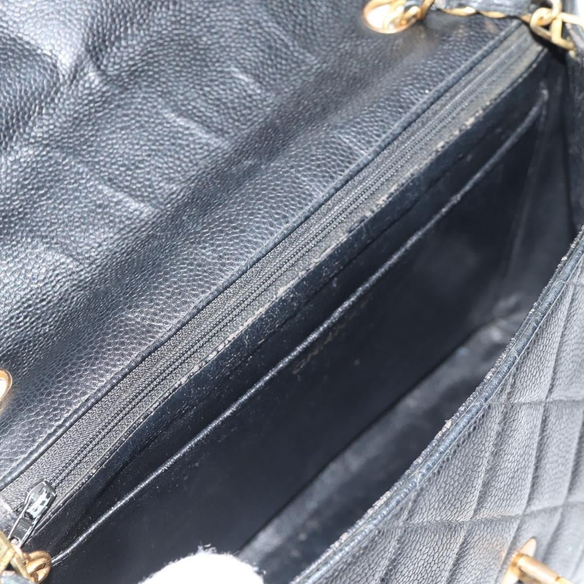 Chanel Single Flap Vintage Pelle Caviar Nera Hardware Oro – 27 cm - Etoilux