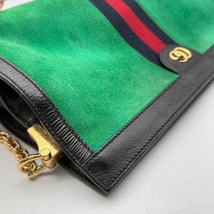 Gucci Borsa a spalla in suede verde - Etoilux