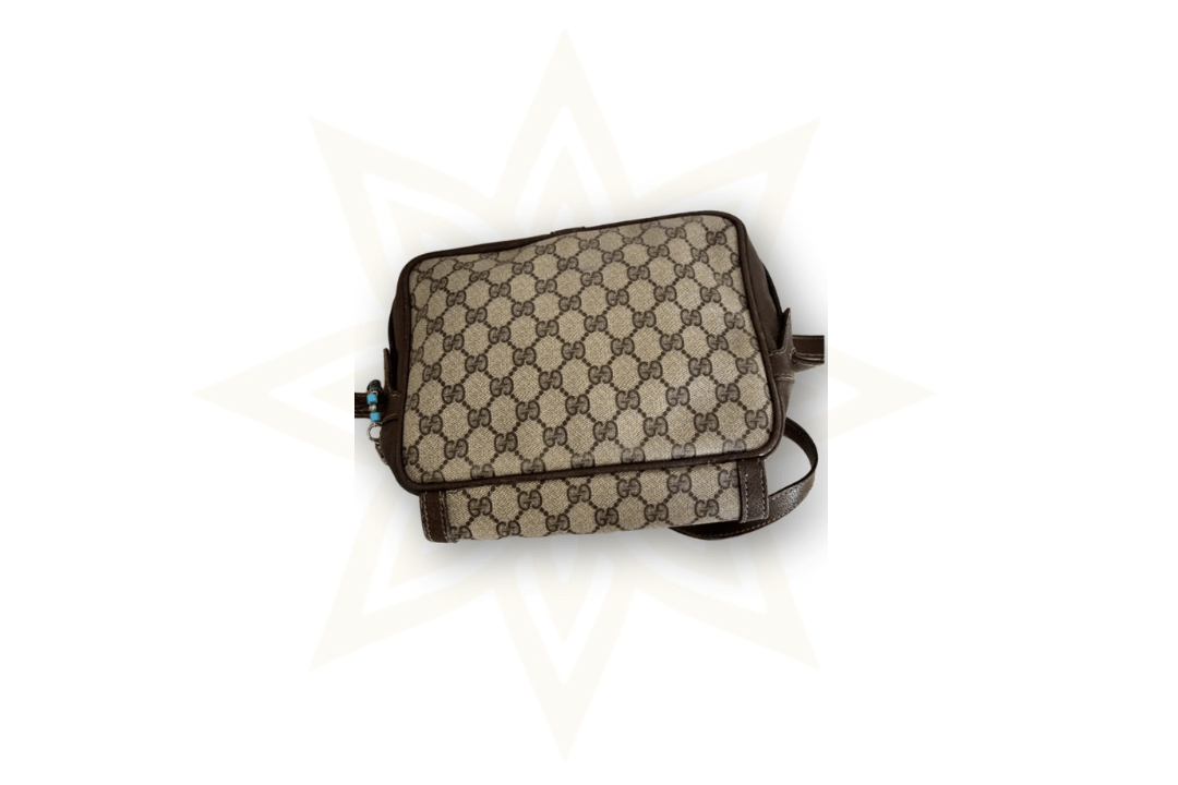 Gucci Crossbody GG Supreme Canvas e Pelle Marrone – Vintage - Etoilux