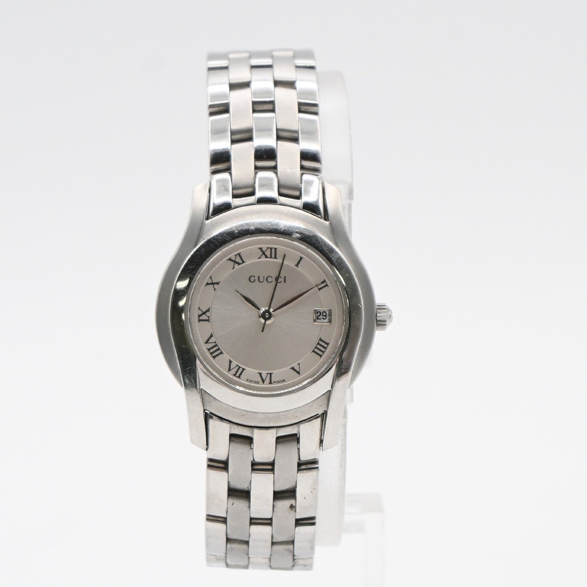 Gucci 5500L Orologio al Quarzo in Acciaio Inossidabile Quadrante Bianco – 25 mm - Etoilux