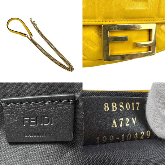 FENDI borsa a mano borsa a tracolla mini baguette pelle gialla donna 8BS017 A72V z4009 - Etoilux
