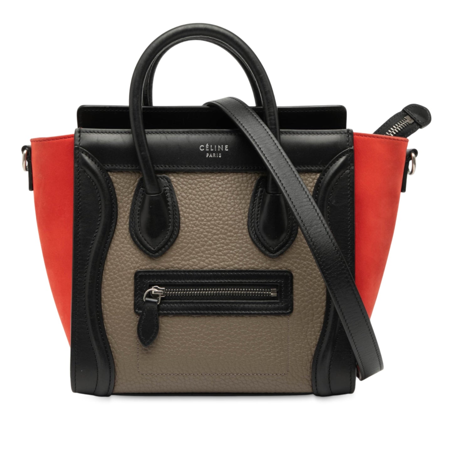 Céline Luggage Nano Tricolor Vitello Bottalato & Nabuk – Made in Italy – Size Nano - Etoilux