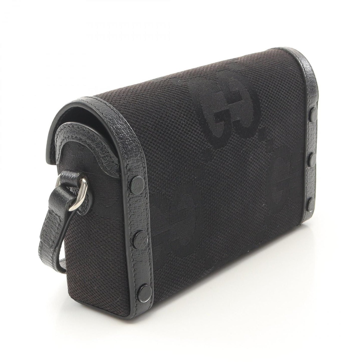 GUCCI Horsebit 1955 Jumbo GG Shoulder Bag in Canvas e Pelle Nera - Etoilux