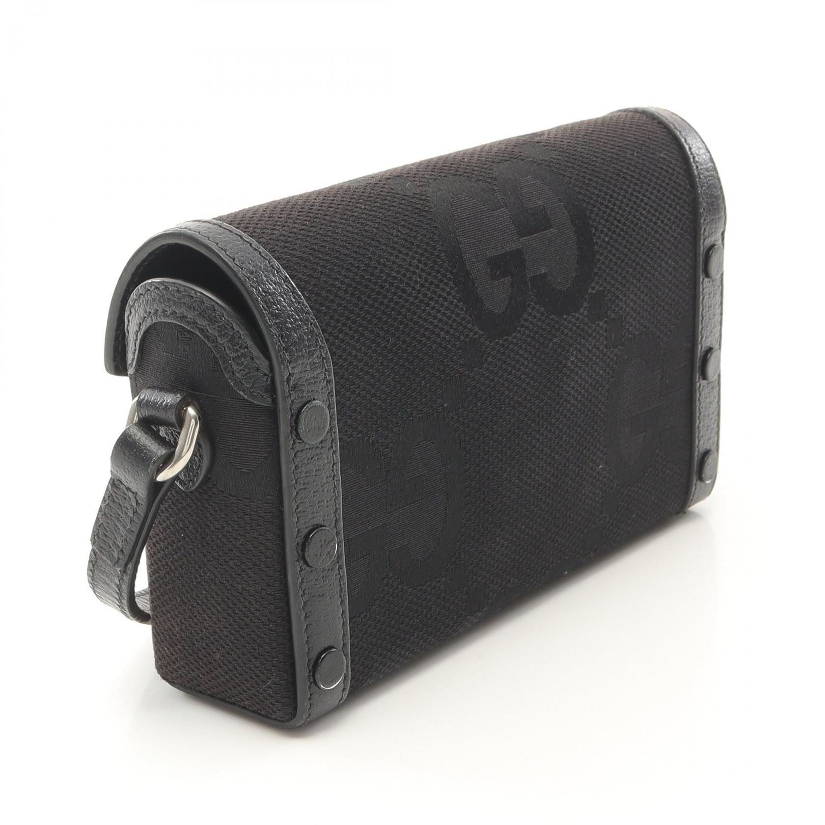GUCCI Horsebit 1955 Jumbo GG Shoulder Bag in Canvas e Pelle Nera - Etoilux
