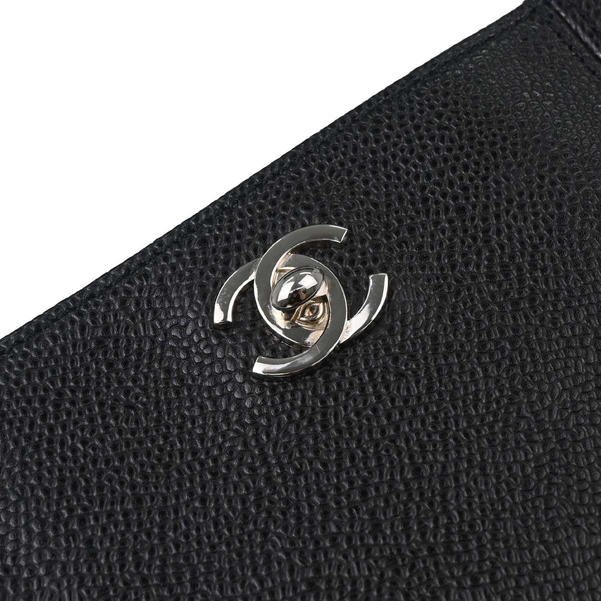 Chanel Mademoiselle Chain Shopping Bag Caviar Nero Hardware Argento – 28 cm - Etoilux