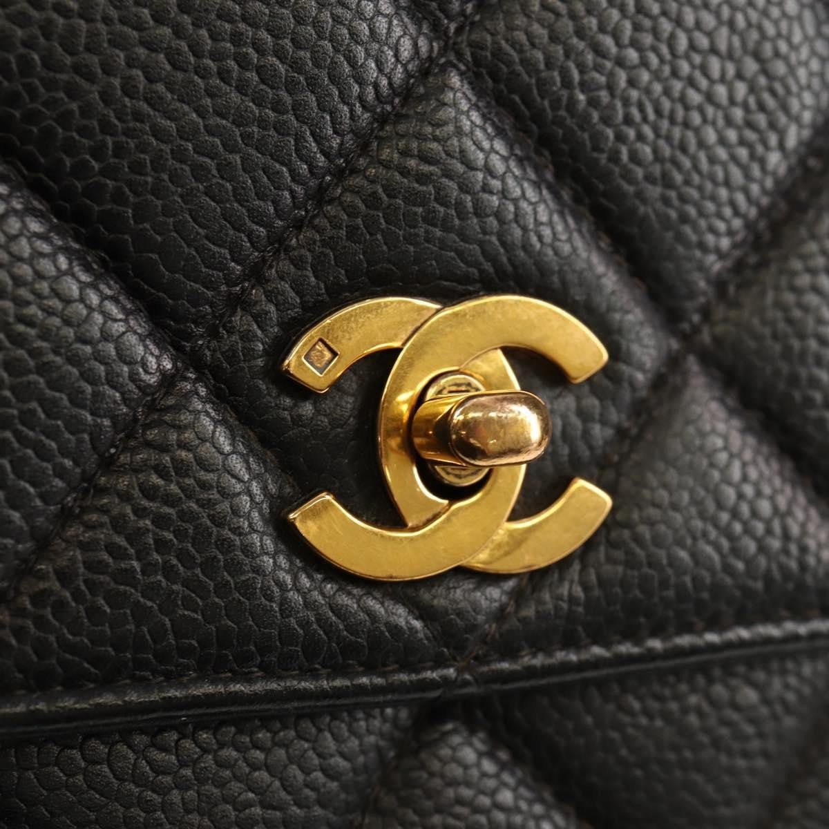 Chanel Single Flap Vintage Pelle Caviar Nera Hardware Oro – 27 cm - Etoilux