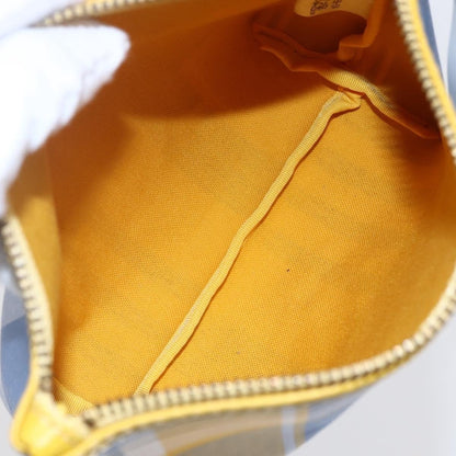 Burberry Nova Check Pochette in Tela Canvas Azzurra e Giallo Senape — Small - Etoilux