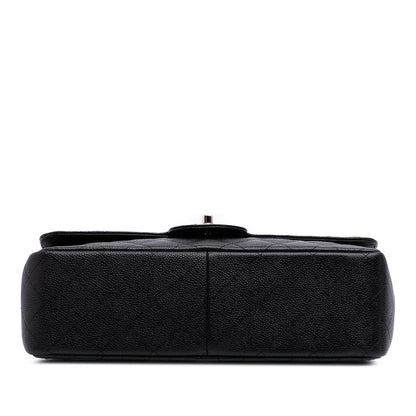 Chanel Classic Double Flap – Caviar Nero – Hardware Argento (2011) - Etoilux