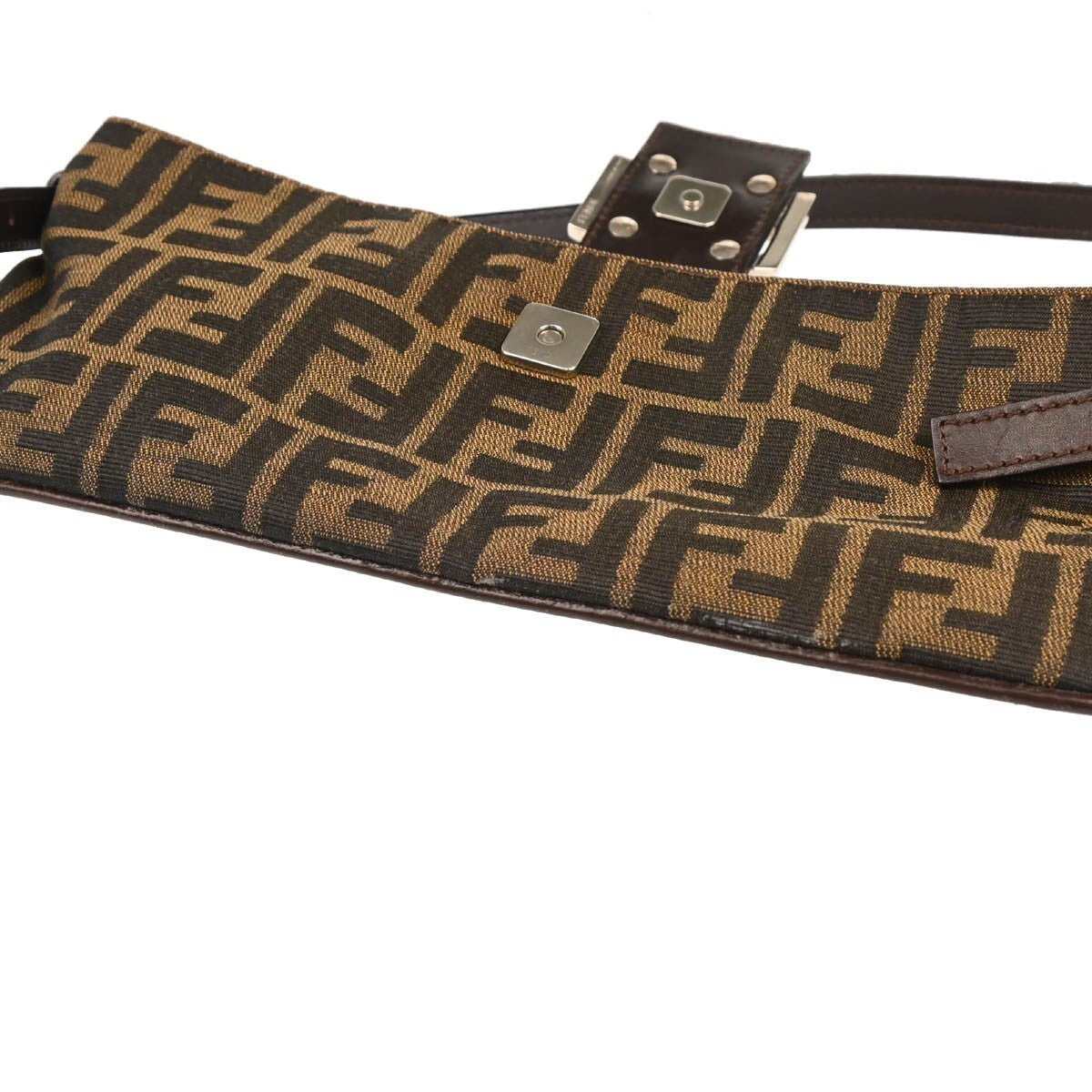 Fendi – Baguette Pochette in Tela FF Zucca Marrone - Etoilux