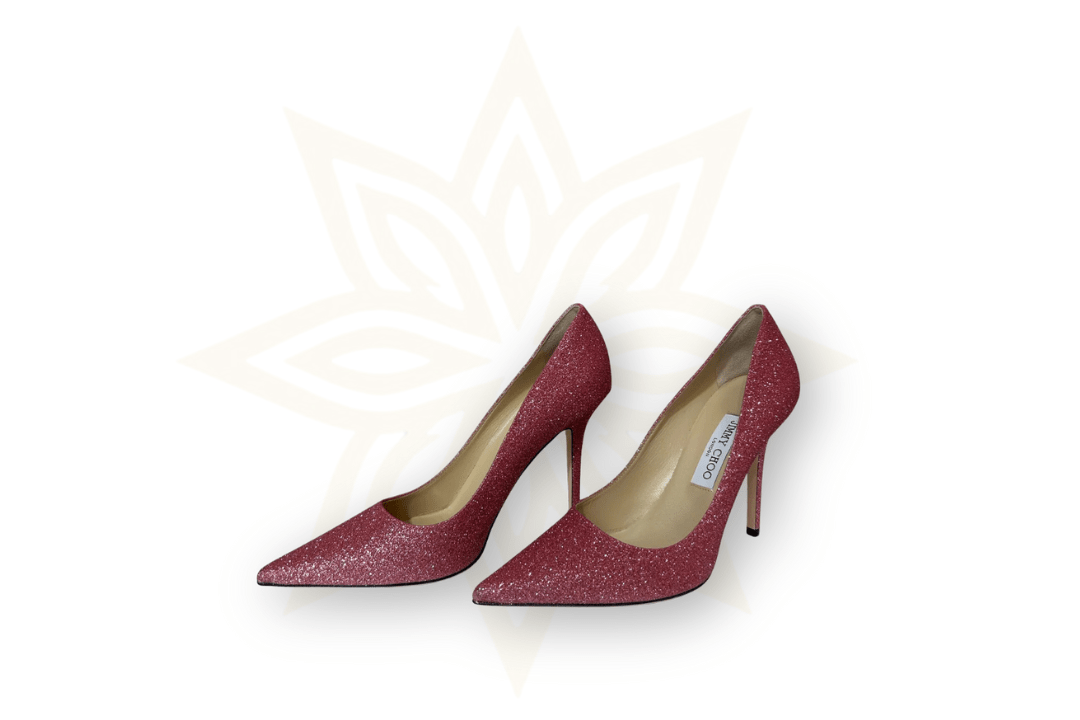 Décolleté Jimmy Choo Romy 85 in Glitter Rosa (Nuove con Cartellino) - Etoilux
