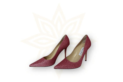 Décolleté Jimmy Choo Romy 85 in Glitter Rosa (Nuove con Cartellino) - Etoilux