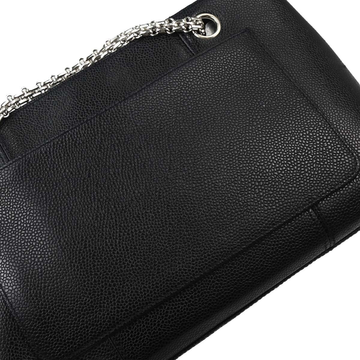 Chanel Mademoiselle Chain Shopping Bag Caviar Nero Hardware Argento – 28 cm - Etoilux