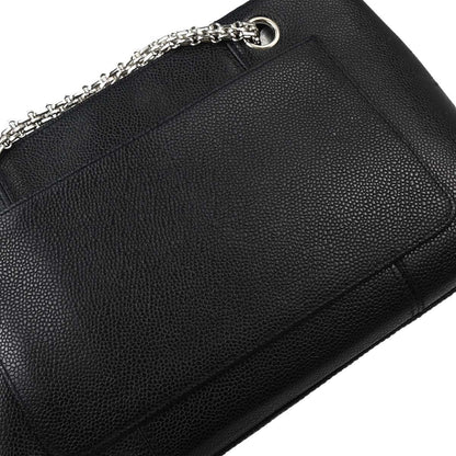 Chanel Mademoiselle Chain Shopping Bag Caviar Nero Hardware Argento – 28 cm - Etoilux