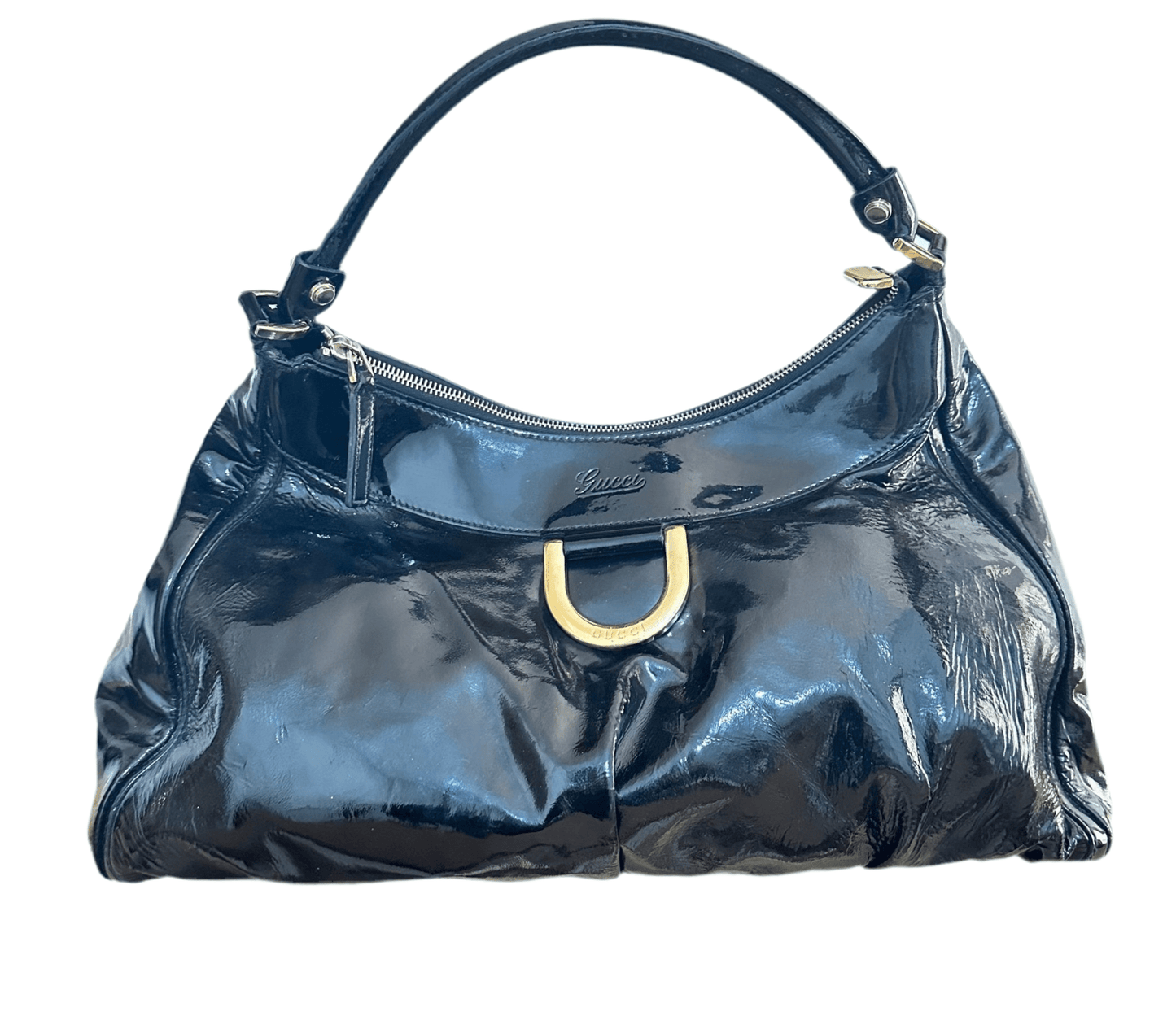 Gucci Indy Hobo Vernice Nera – Iconico Glamour Retrò - Etoilux