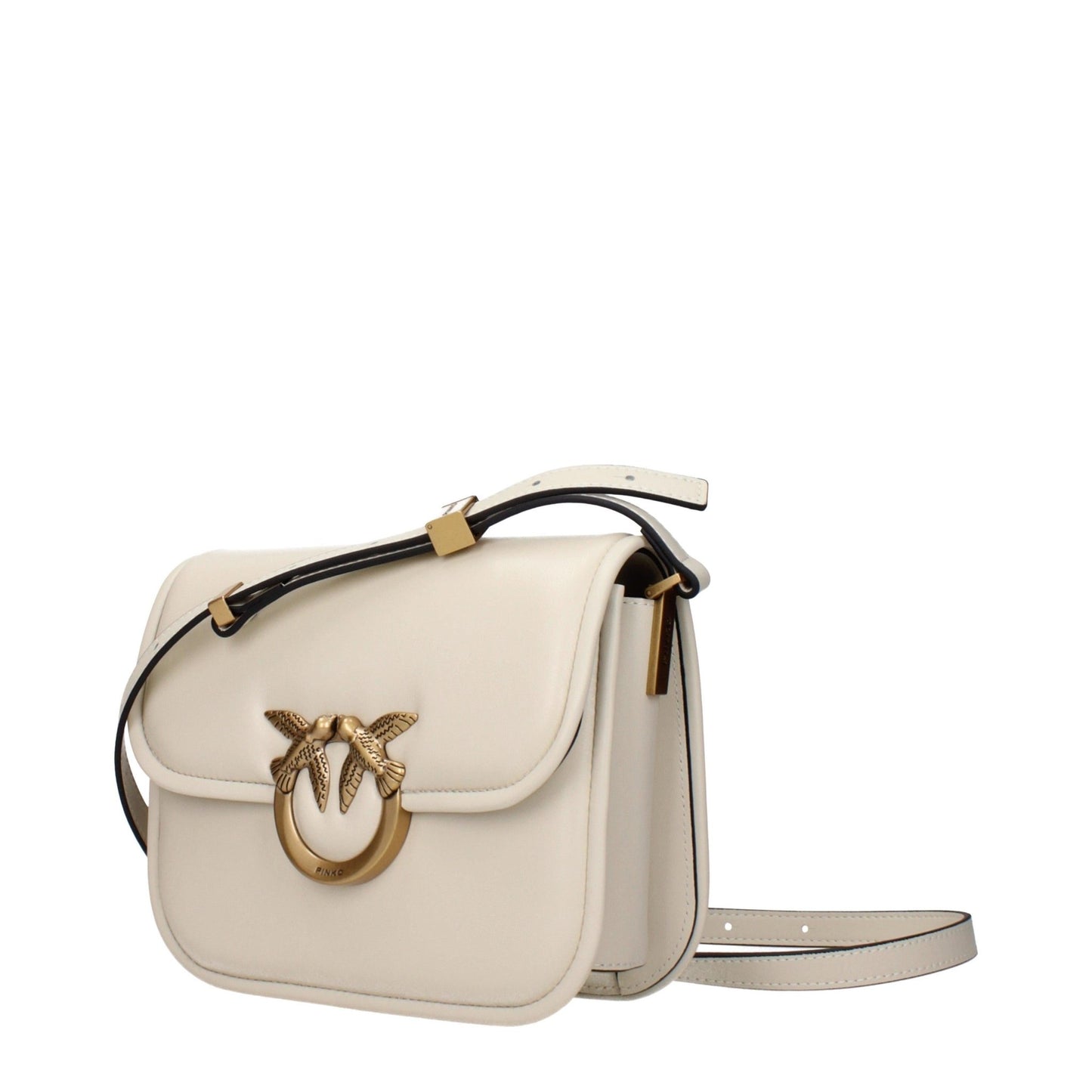 Pinko Love Box Mini Pelle color Avorio con hardware oro - Etoilux