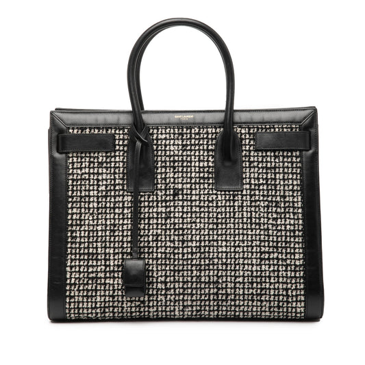 Saint Laurent – Sac de Jour Large Tweed & Leather – Nero – 2014 - Etoilux
