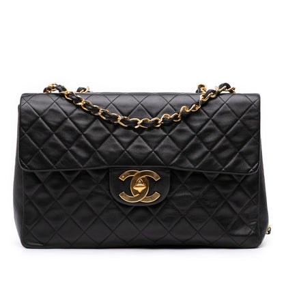 Chanel Maxi XL Single Flap in Pelle di Agnello – Nero (1994-1996)