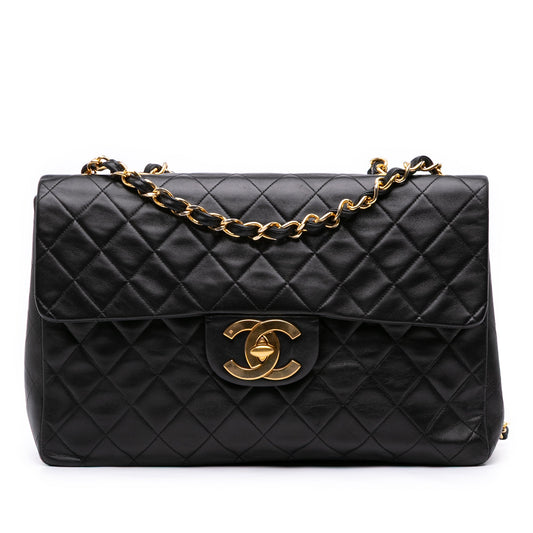 Chanel Maxi XL Single Flap in Pelle di Agnello – Nero (1994-1996)