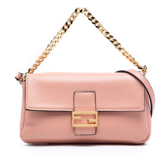 Fendi – Micro Baguette in Pelle Nappa Rosa