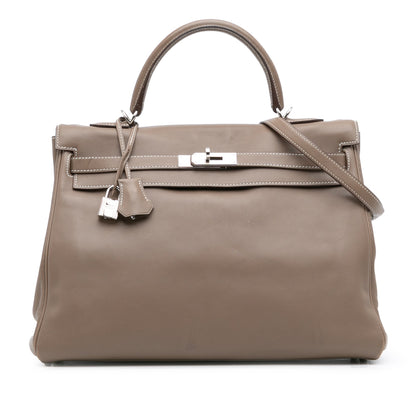 Hermès – Kelly II Retourne 35 in pelle Swift Etoupe