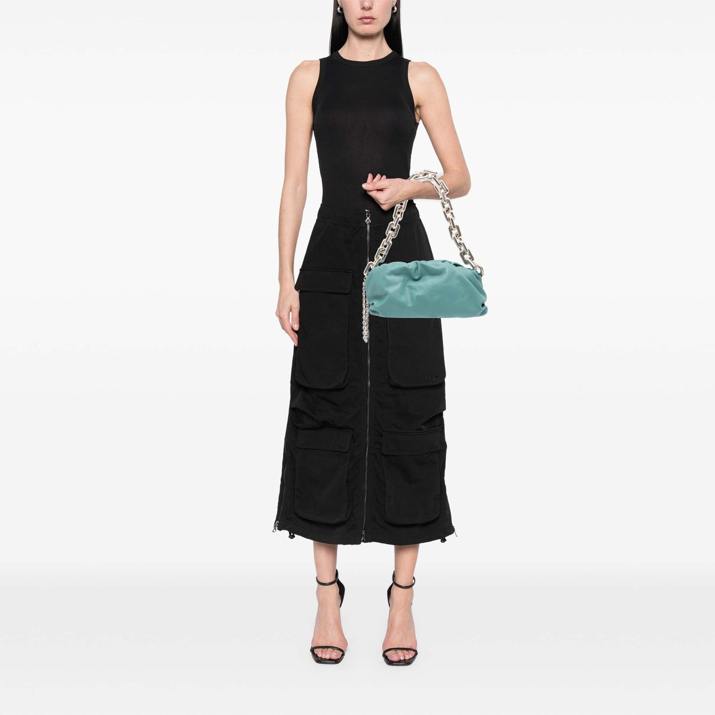 Bottega Veneta The Chain Pouch Pelle di Agnello Verde Acqua – 30 cm