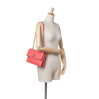 CHANEL – Trendy CC Shoulder Bag Small in pelle di agnello rosa (2016–2017)